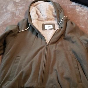 Sherpa lined Hooded full zip sweatshirt XL